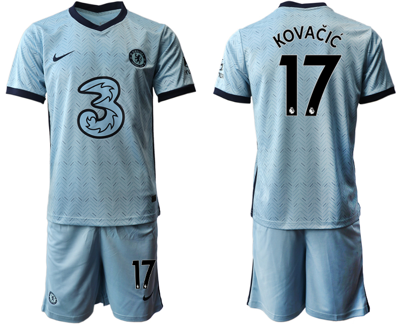 Men 2020-2021 club Chelsea away Light blue #17 Soccer Jerseys